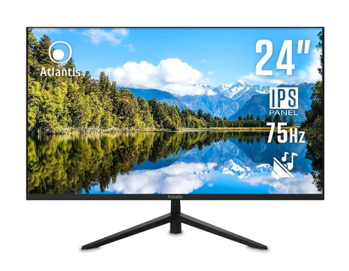 ATLANTIS A05-H24I-VHM 24" LED IPS FULL HD 16:9 75Hz 14MS CONTRASTO 1000:1 FREESYNC VGA HDMI ALTOPARLANTI INCORPORATI BALCK